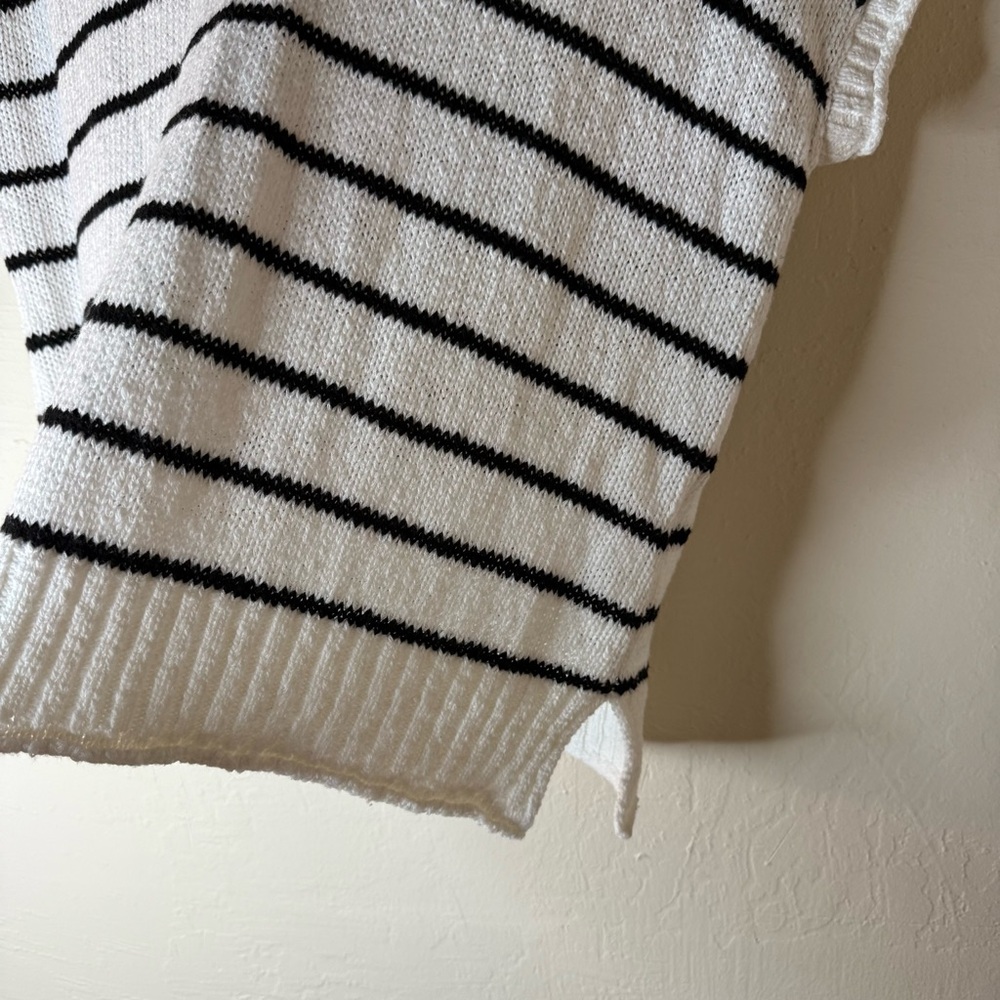 Evereve Stevie Pullover Black White Knit Size Small - Picture 5 of 9
